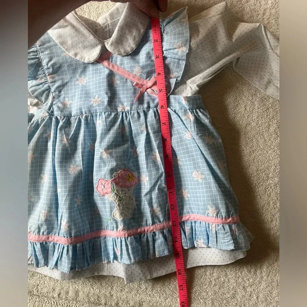 Vintage Mayfair toddler dress, teddy bear design two layers. Sz 24 months